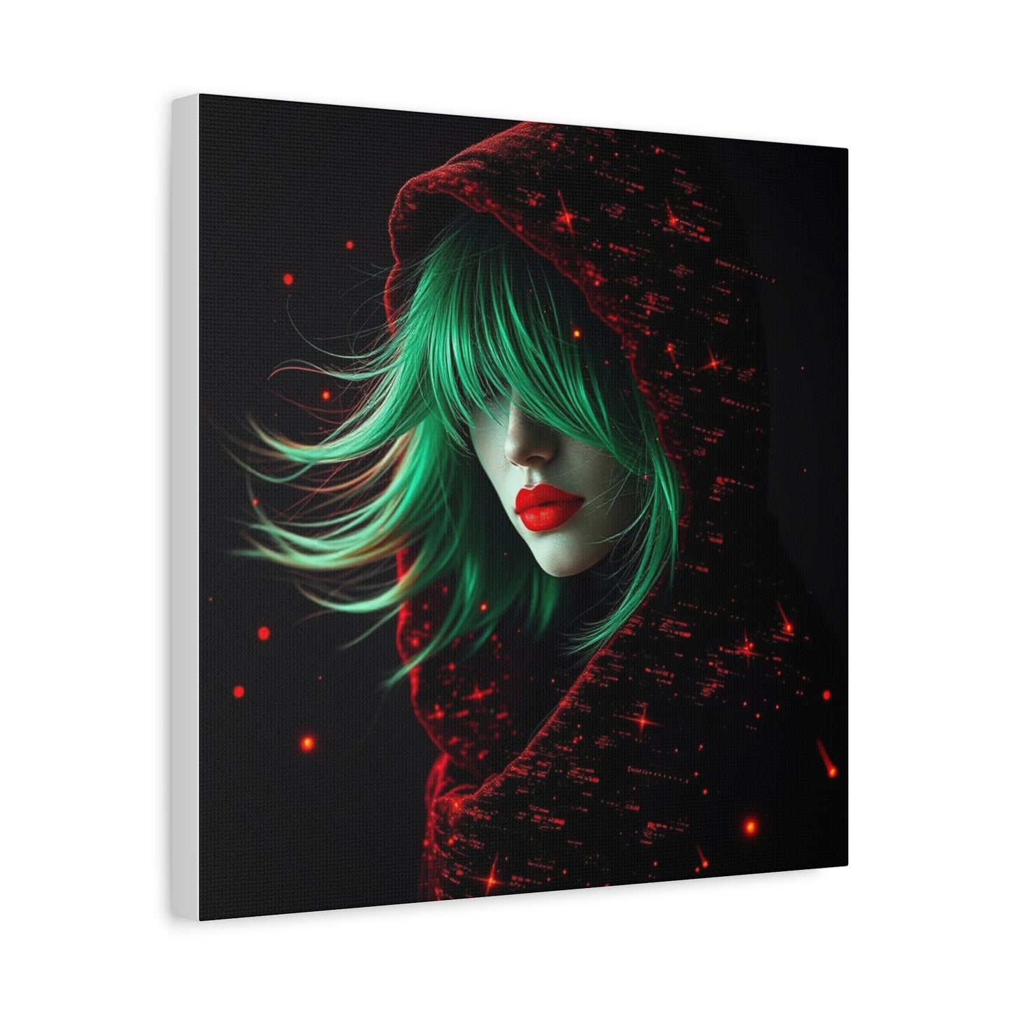 Green Haired Lady Abstract Art