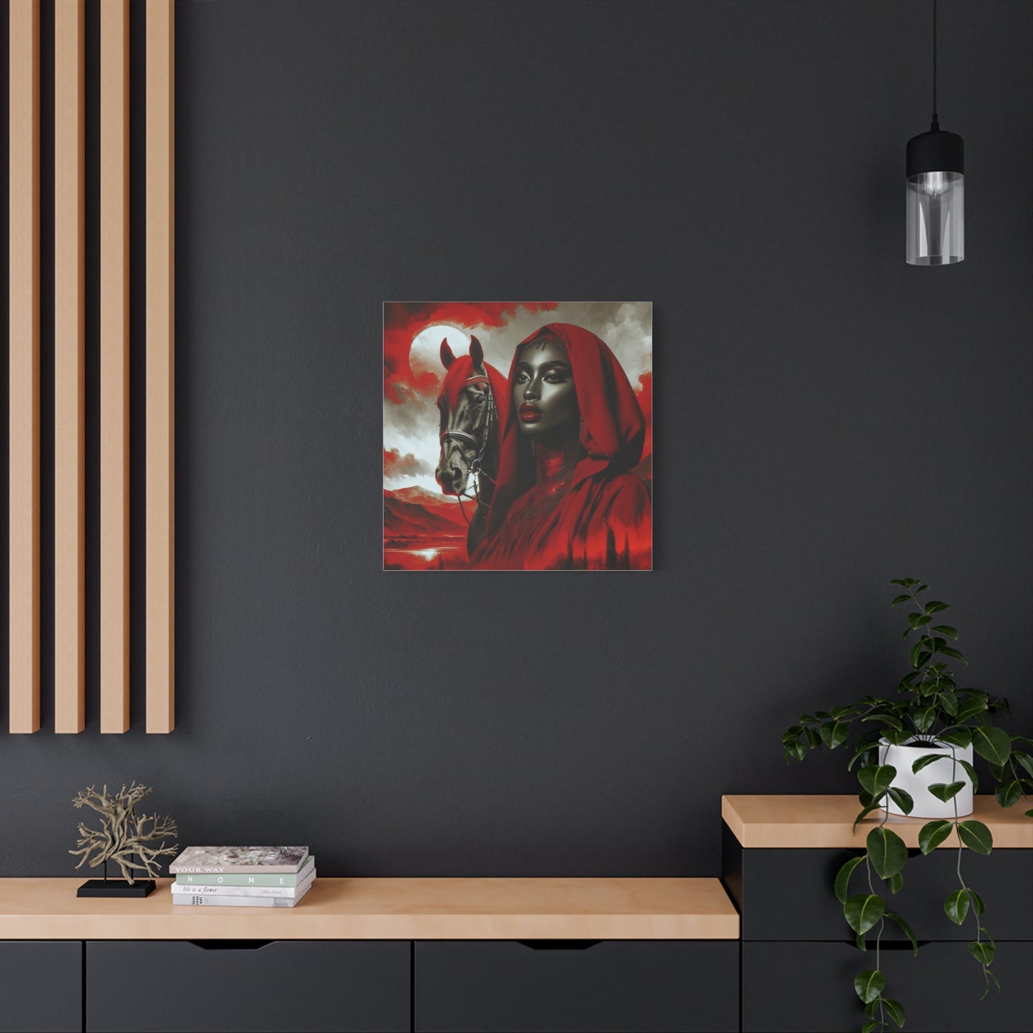 Beautiful Black Woman and her Horse Canvas Art