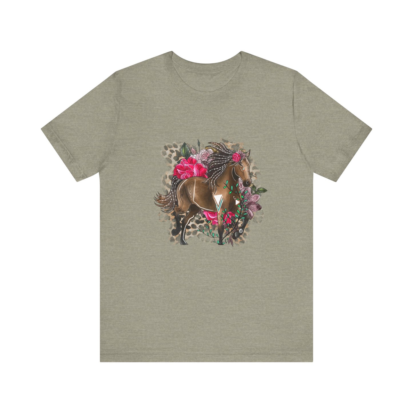 Leopard and Flower Horse T-Shirt