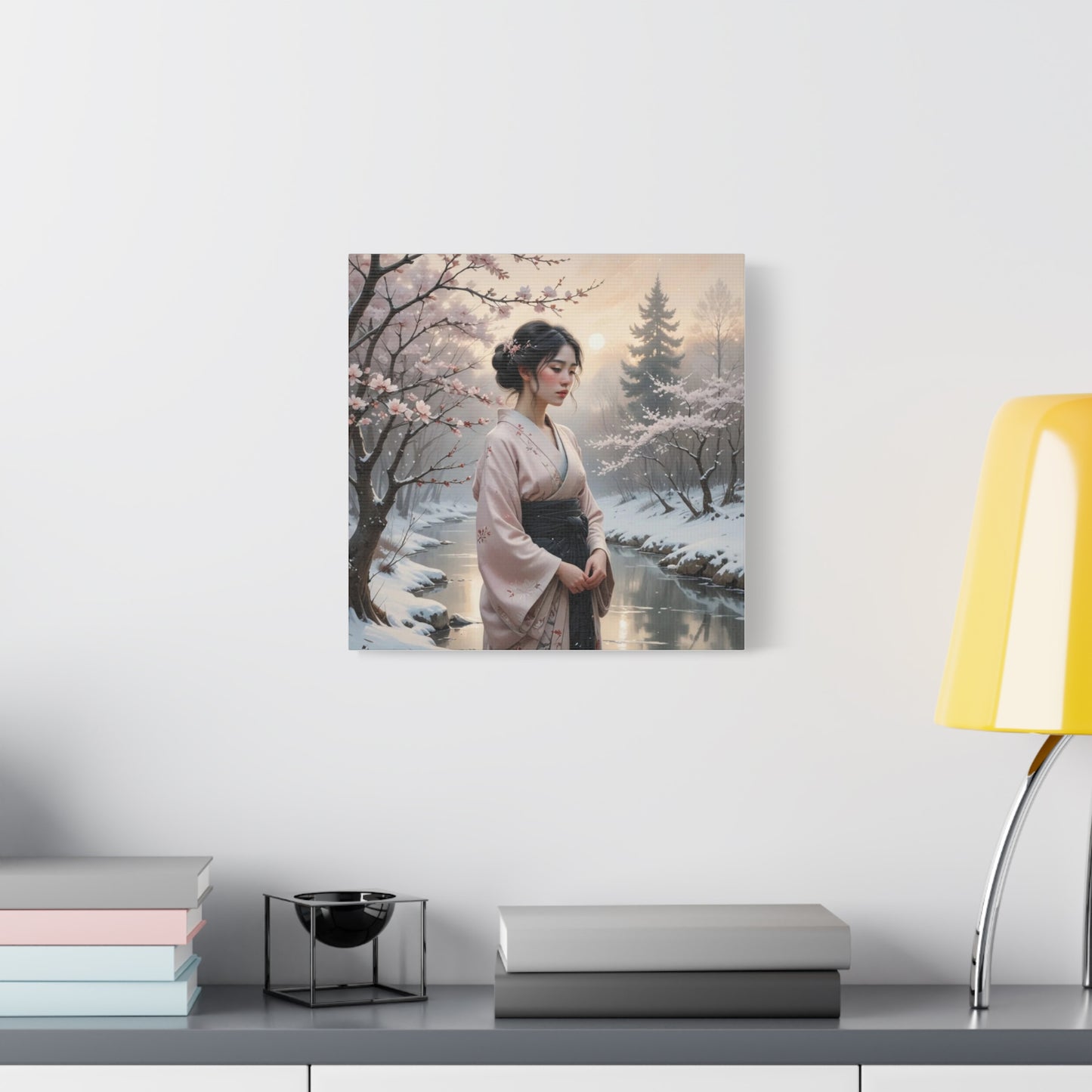 Lady in the Snow Asian Abstract Art