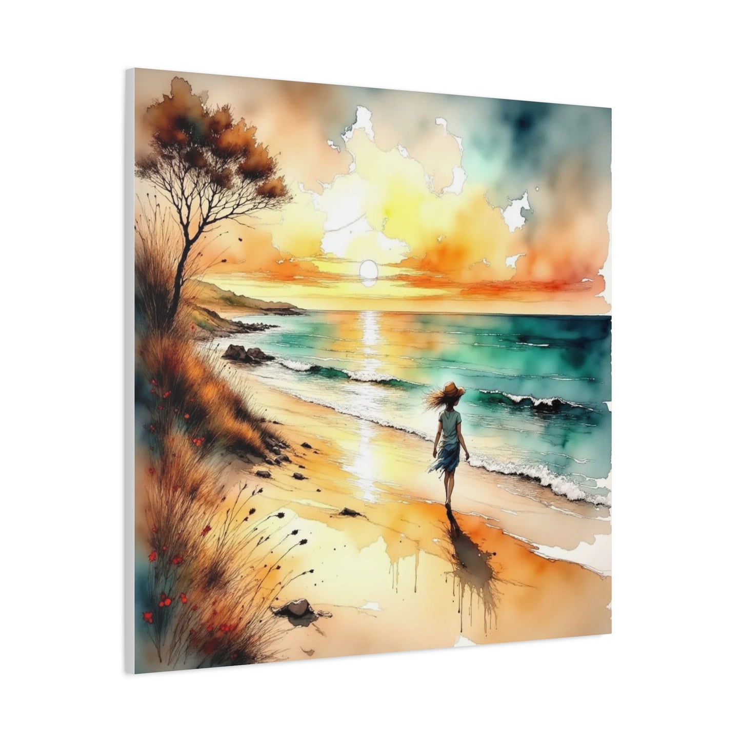 Girl on the Beach Abstract Art