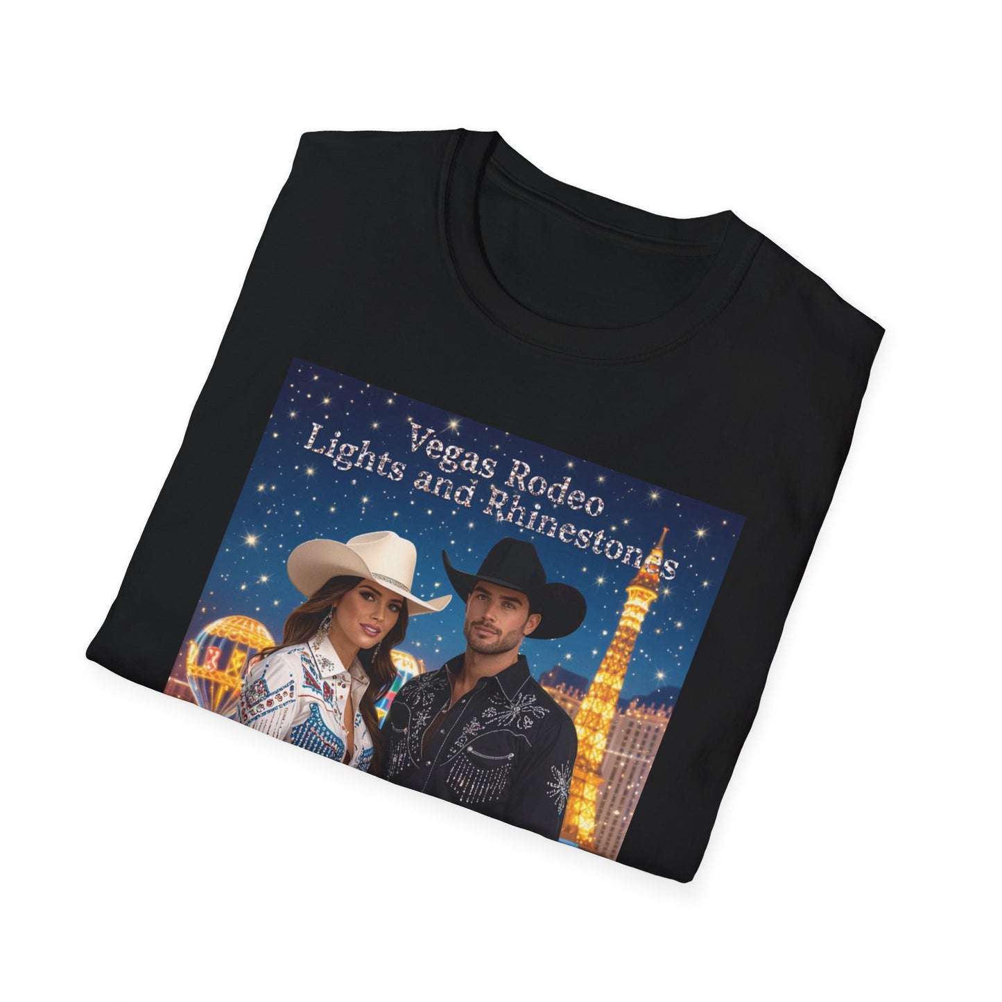 Vegas Rodeo Lights and Rhinestones Western Boho, Unisex T-Shirt,