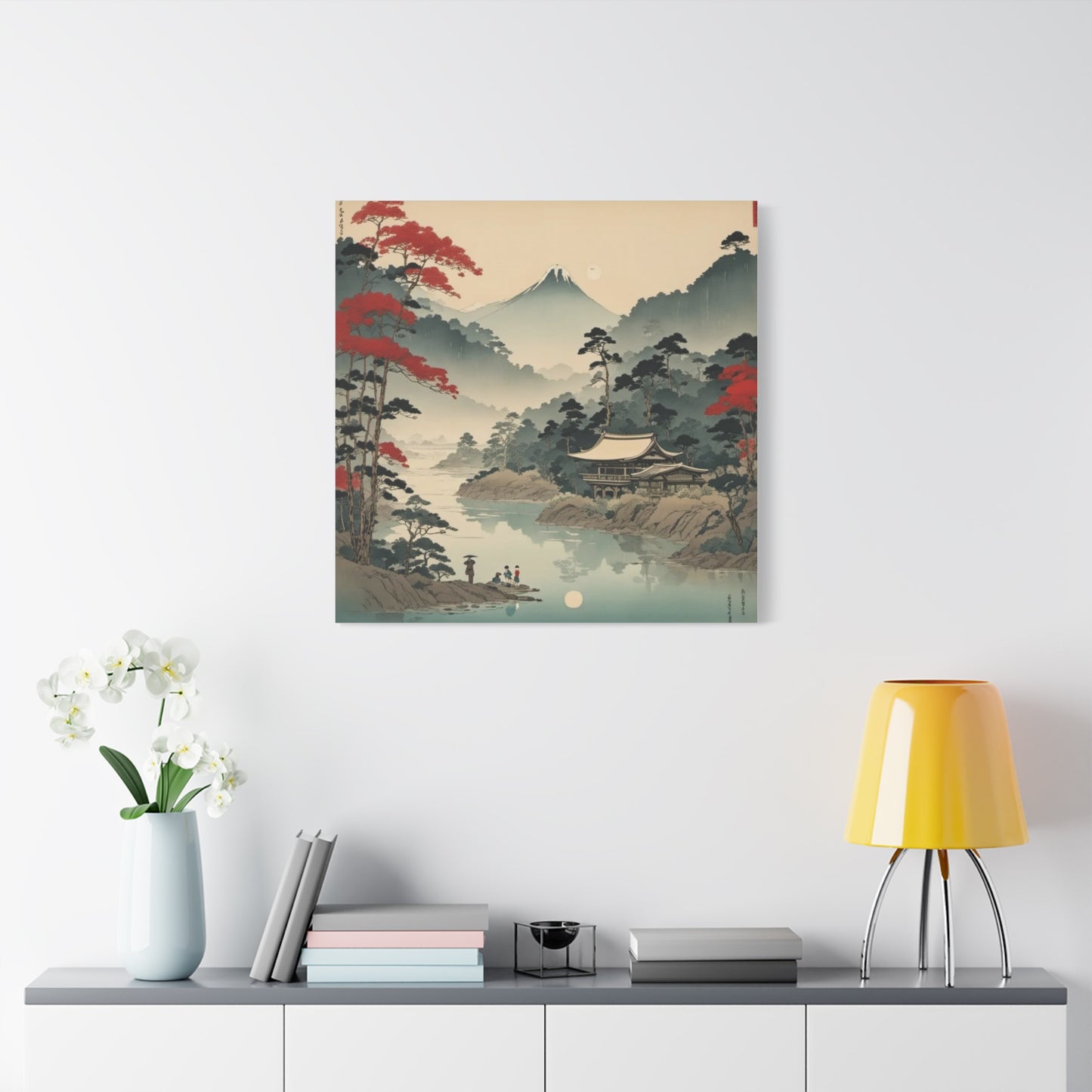 Home by the Lake Asian Abstract Art