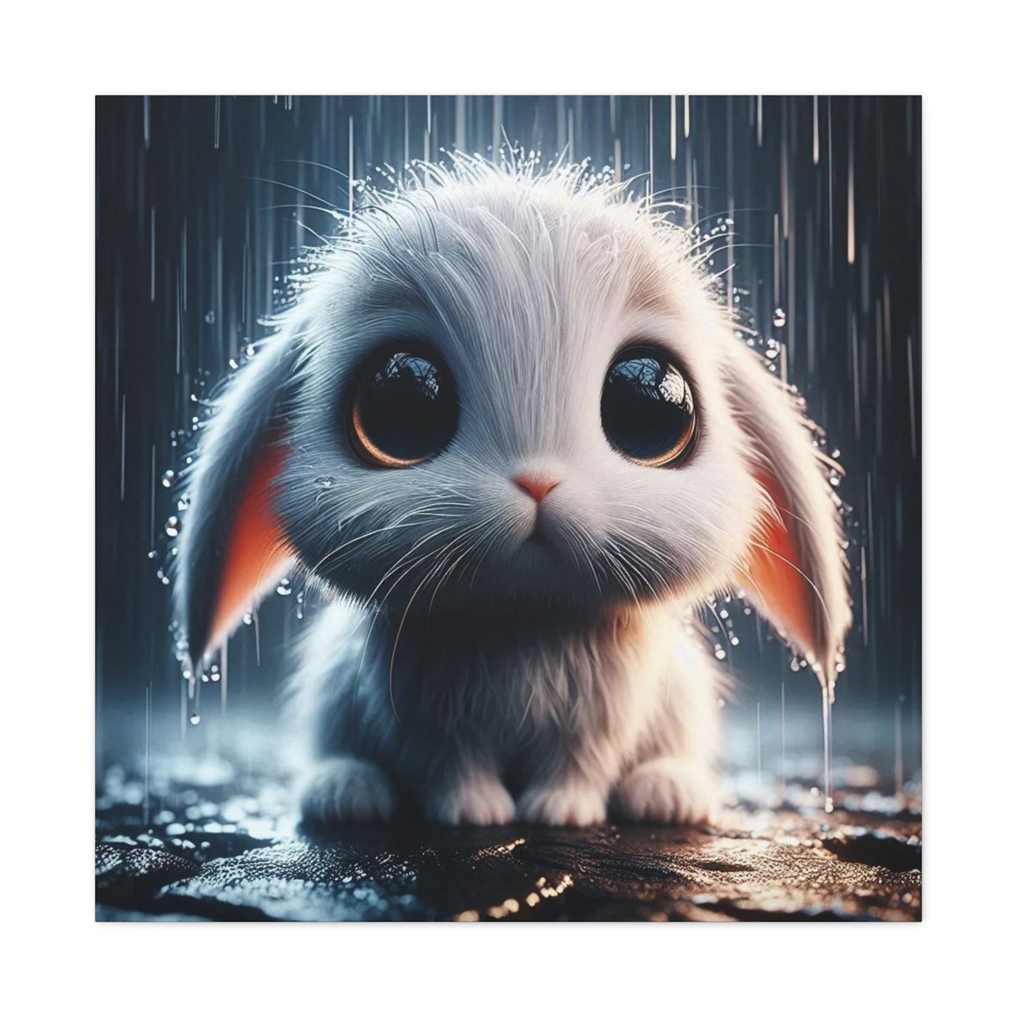 Baby Bunny in the Rain Art
