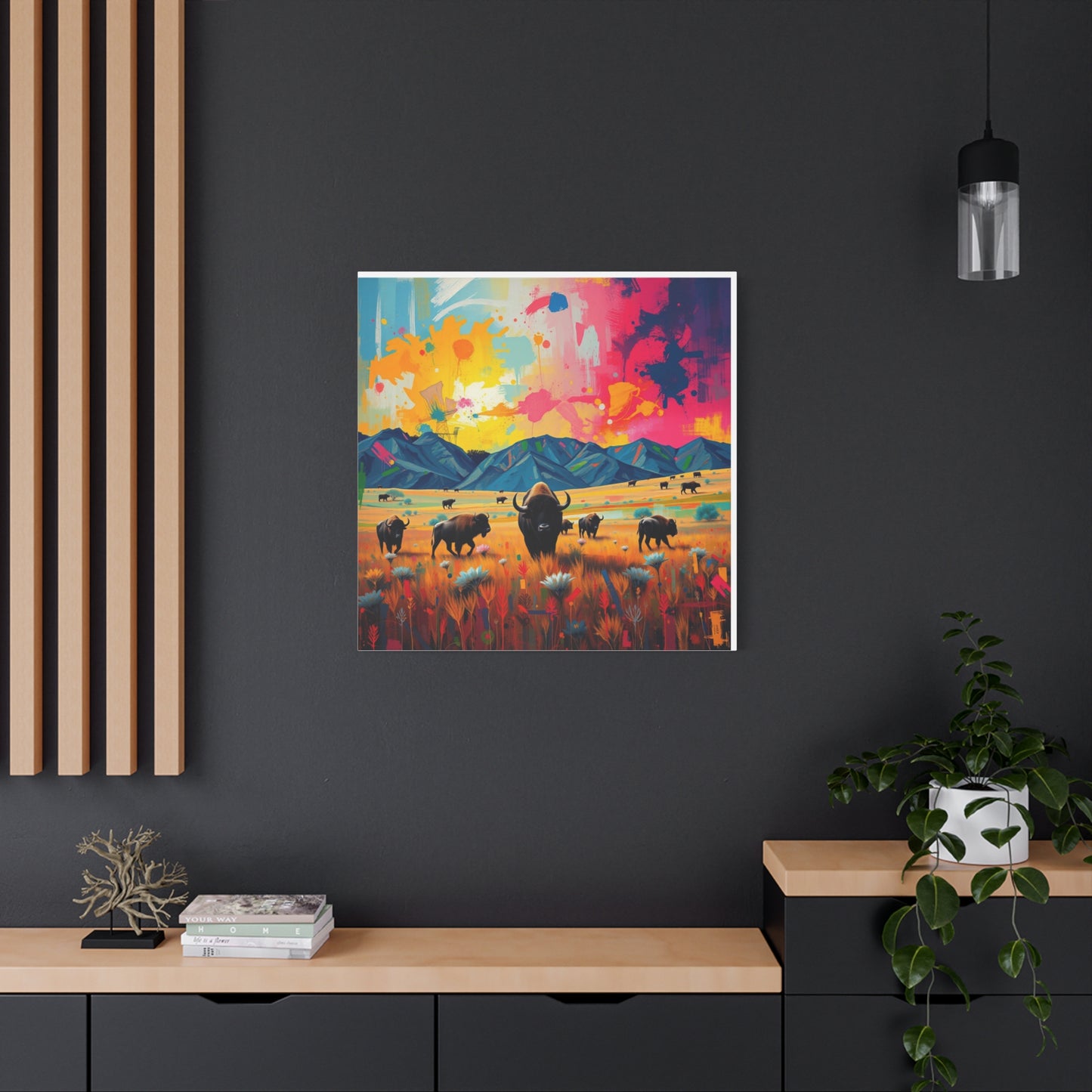 Canvas Print -Abstract Buffalo Wall Art