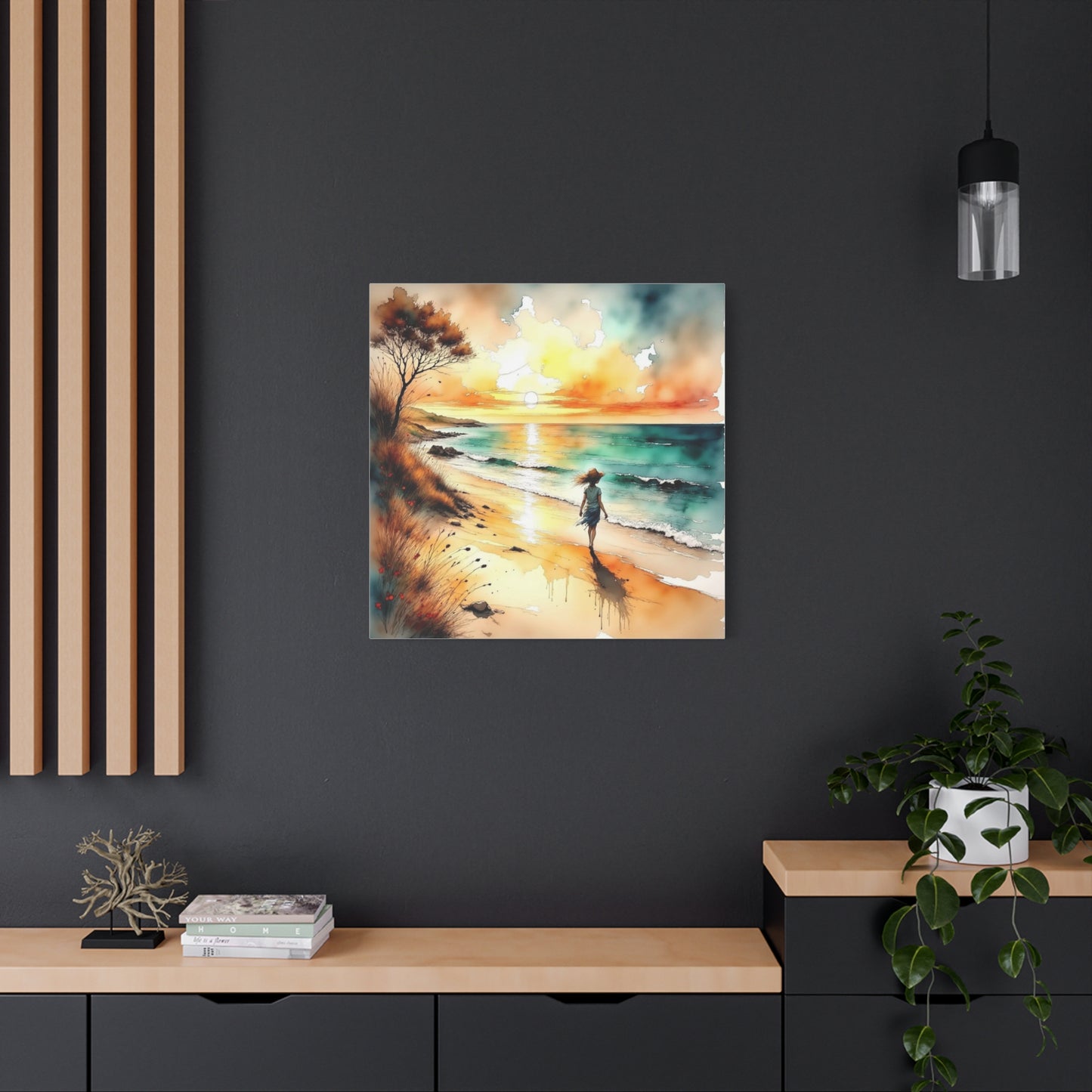 Girl on the Beach Abstract Art