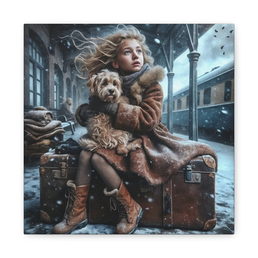 A Girl and Her Dog Art