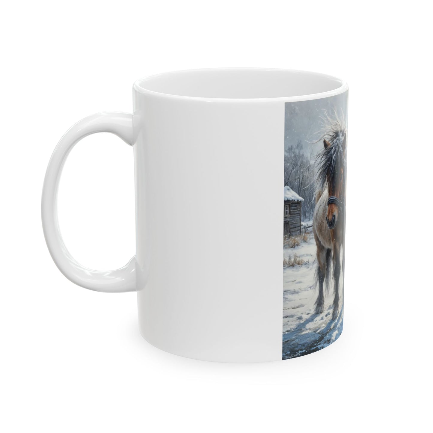 Little Girl w Her Pony Ceramic Mug (11oz, 15oz)