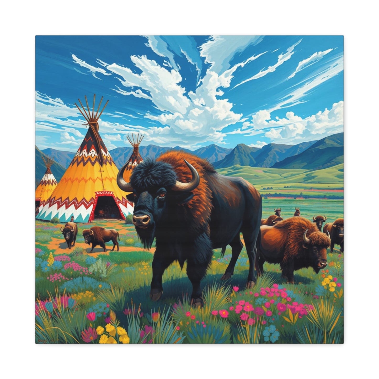 Canvas Print -Vibrant Buffalo Wall Art