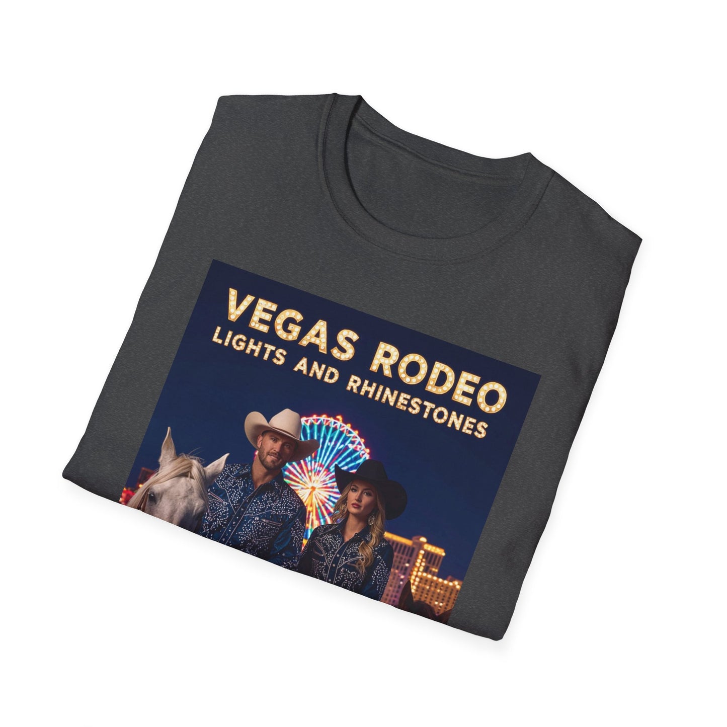 Vegas Rodeo Lights and Rhinestones Western Boho, Unisex T-Shirt,