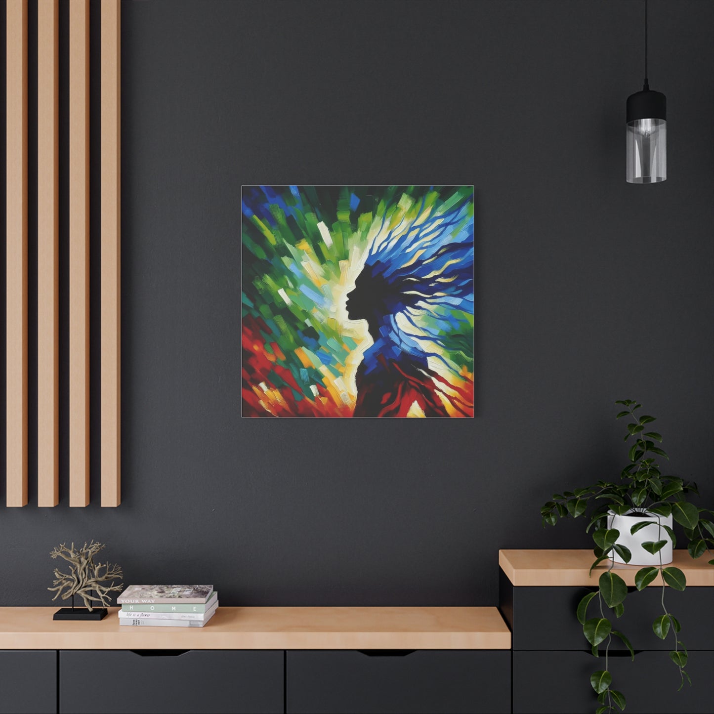 Abstract Man Black Canvas Art
