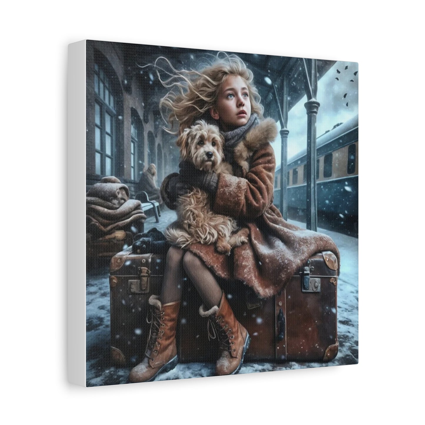 A Girl and Her Dog Art