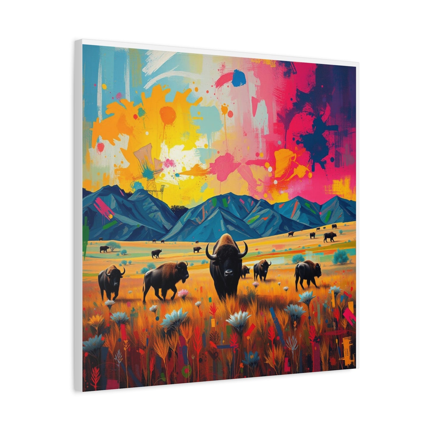 Canvas Print -Abstract Buffalo Wall Art