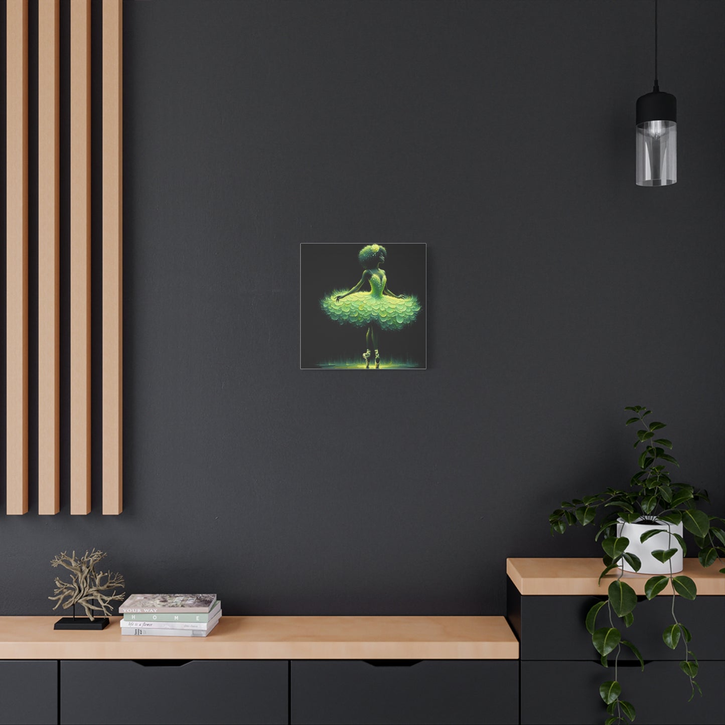 Beautiful Black Ballerina in Yellow Canvas Art