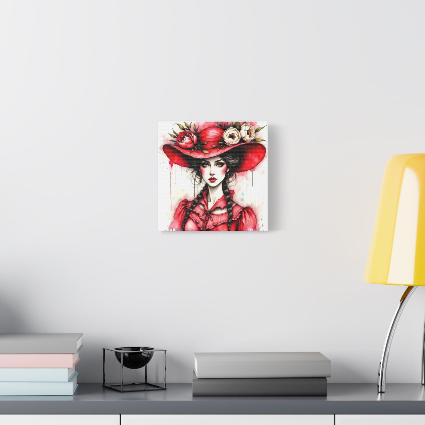 Lady in Red Abstract Art