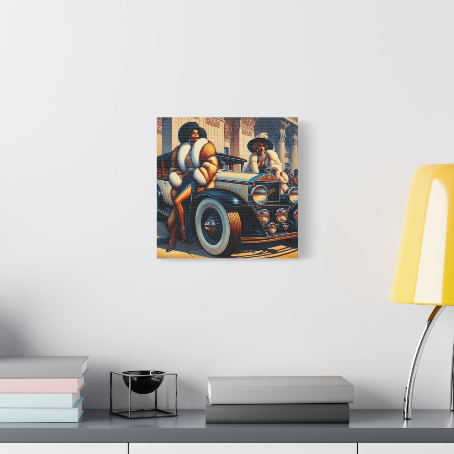 Beautiful Woman Old Fashioned Black Canvas Art