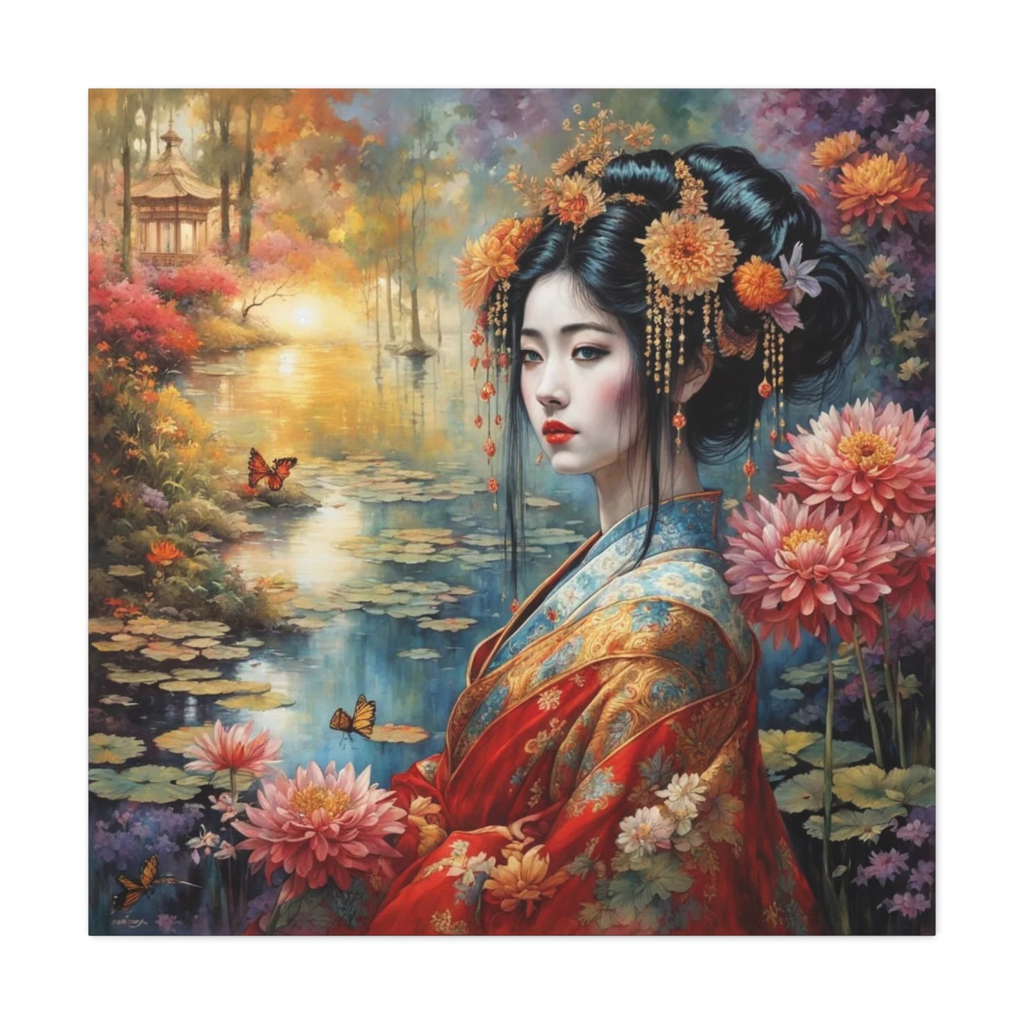 Beautiful Woman Asian Abstract Art