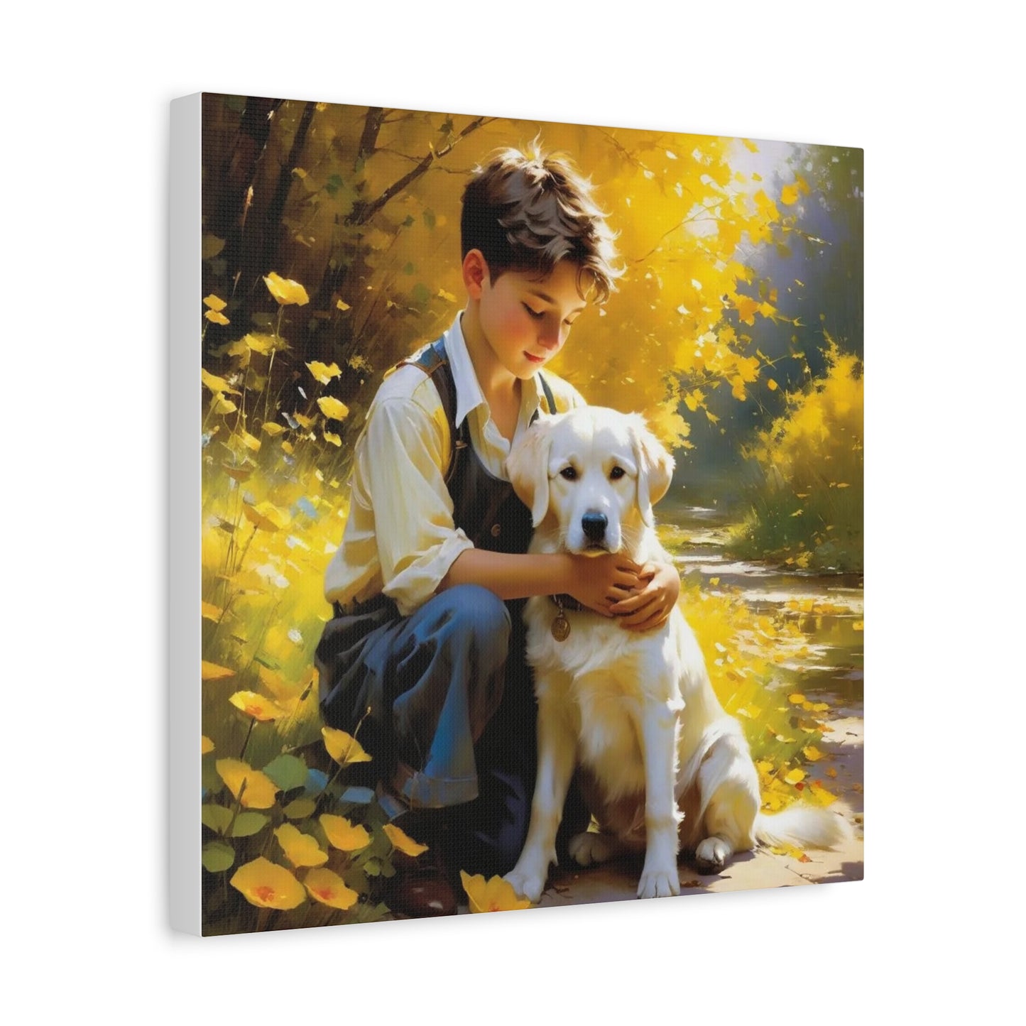 A Boy and His Labrador Retriever Puppy Art