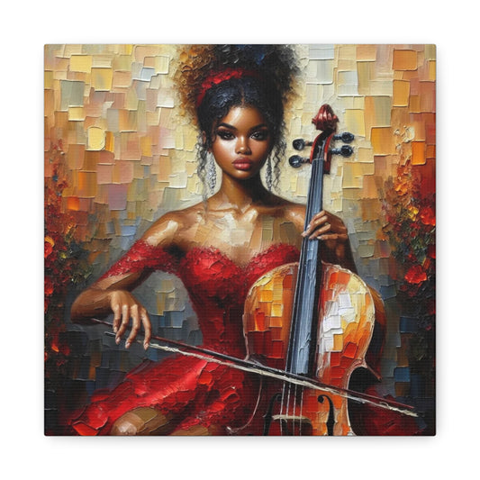 Beautiful Black Woman Musician Canvas Art