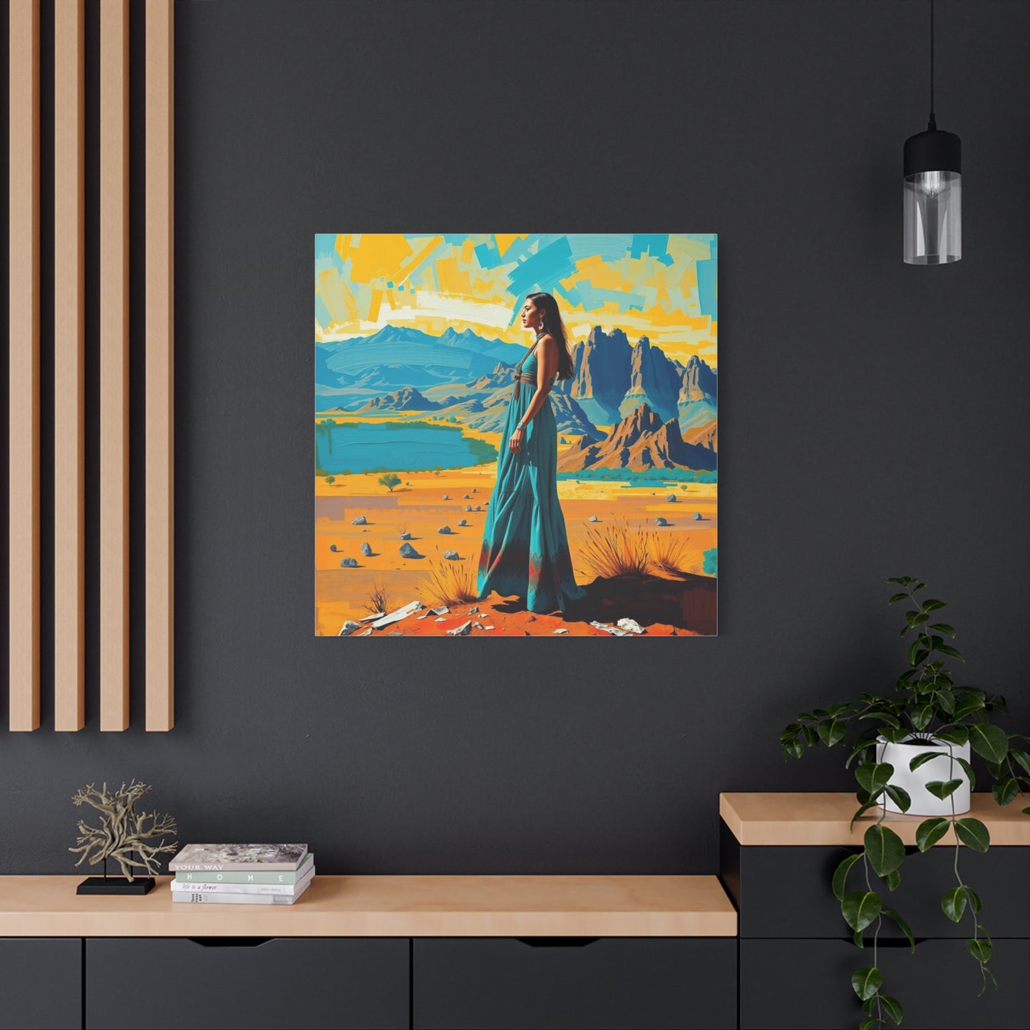 Canvas Print -Vibrant Native American Woman Wall Art