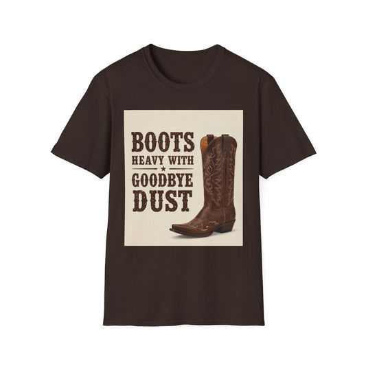 Boots Heavy with Goodbye Dust Western Boho, Unisex T-Shirt,