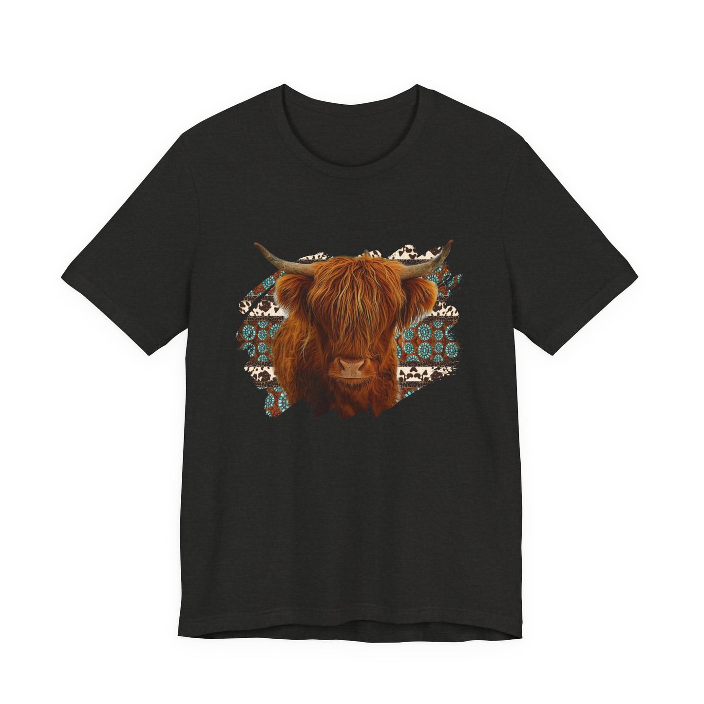 Furry Cow with Turquoise T-Shirt