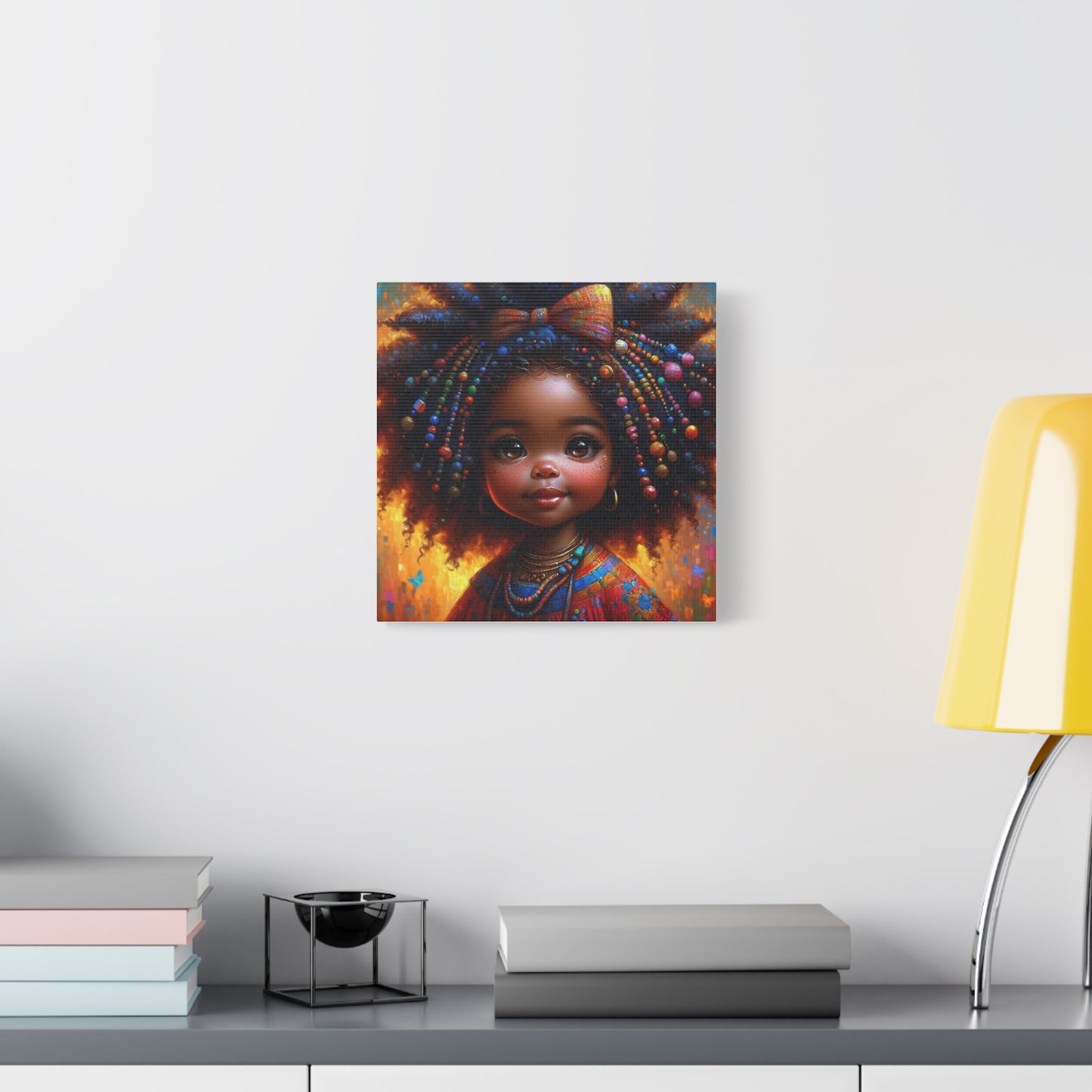 Beautiful Child Black Canvas Art