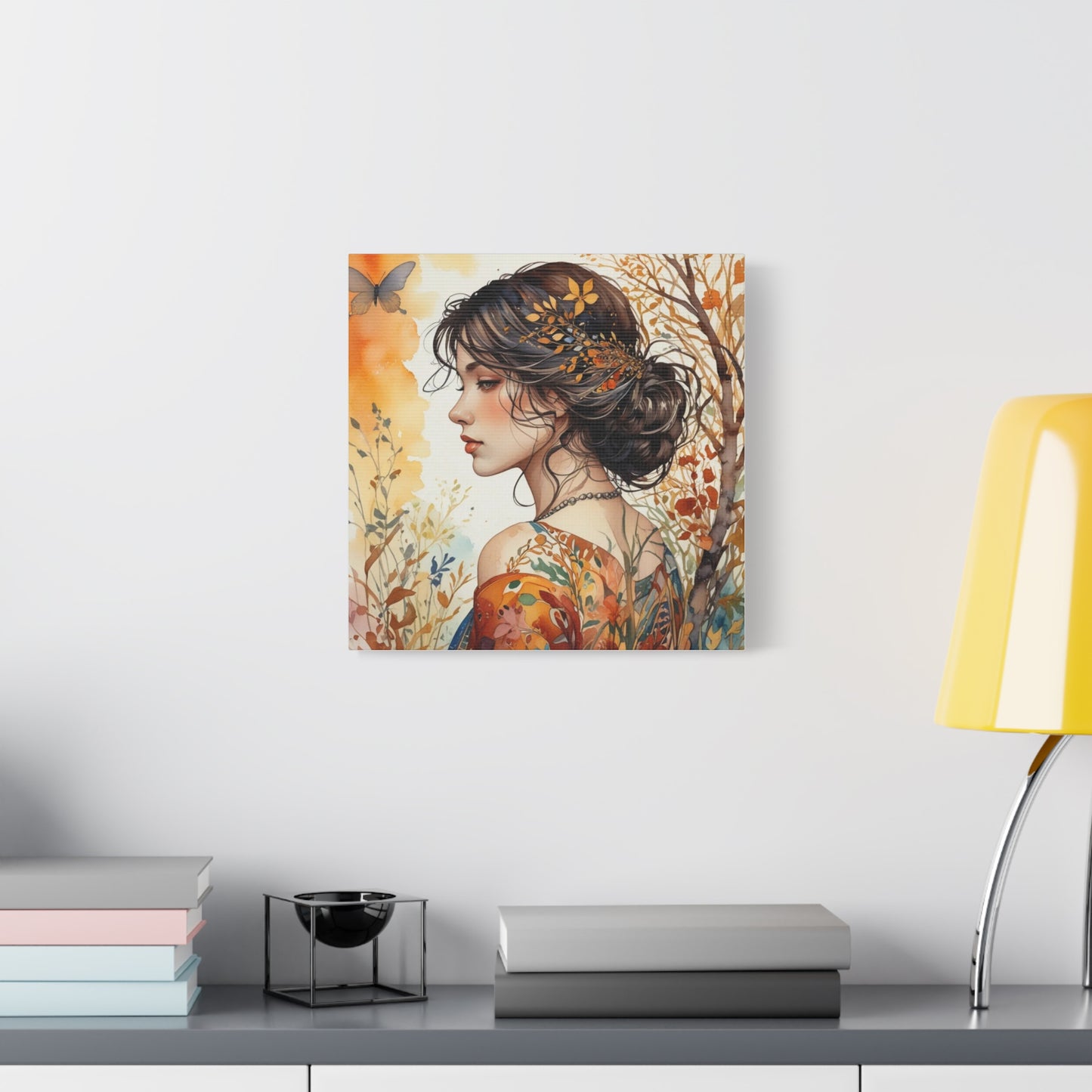 Girl with Leaves in Her Hair Abstract Art