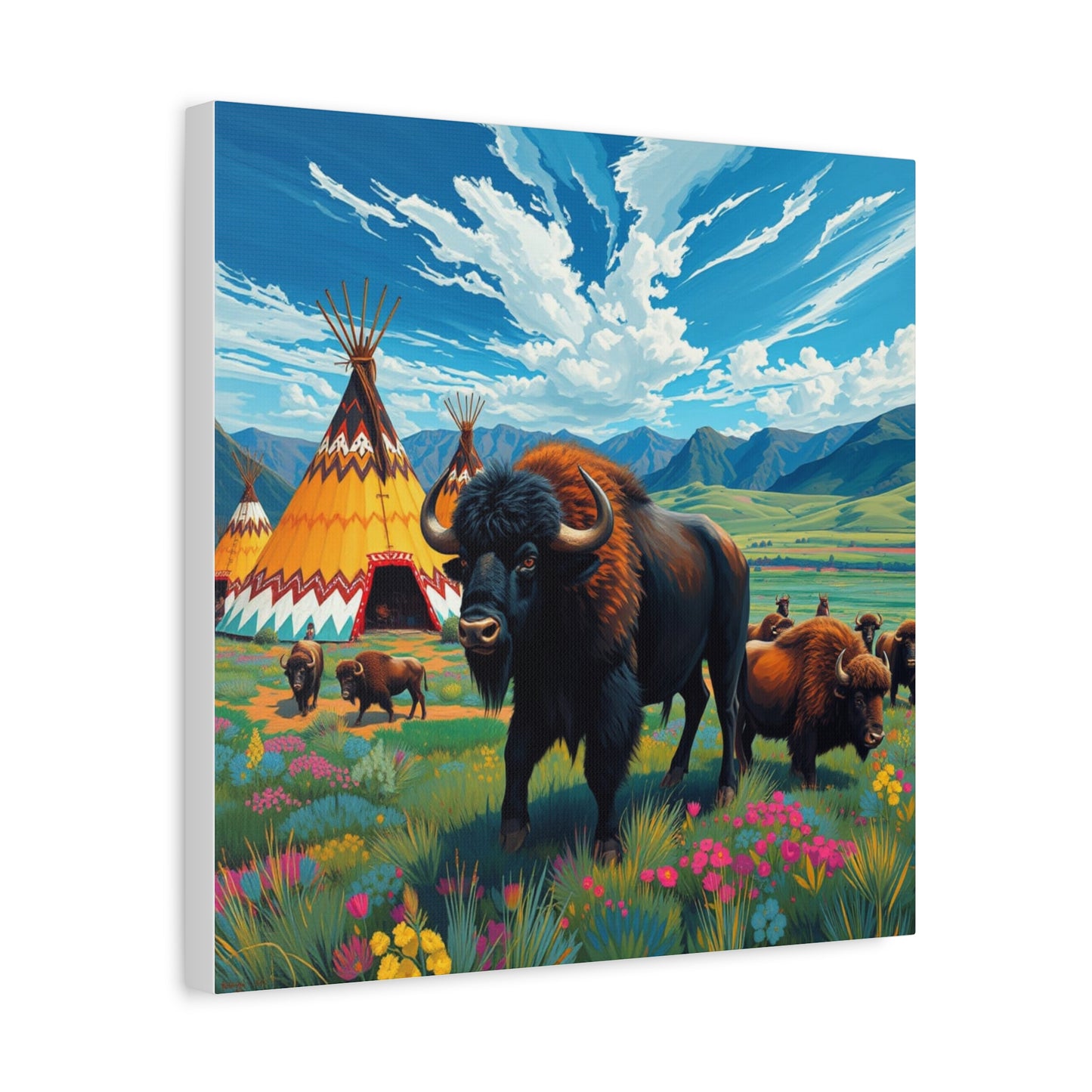 Canvas Print -Vibrant Buffalo Wall Art