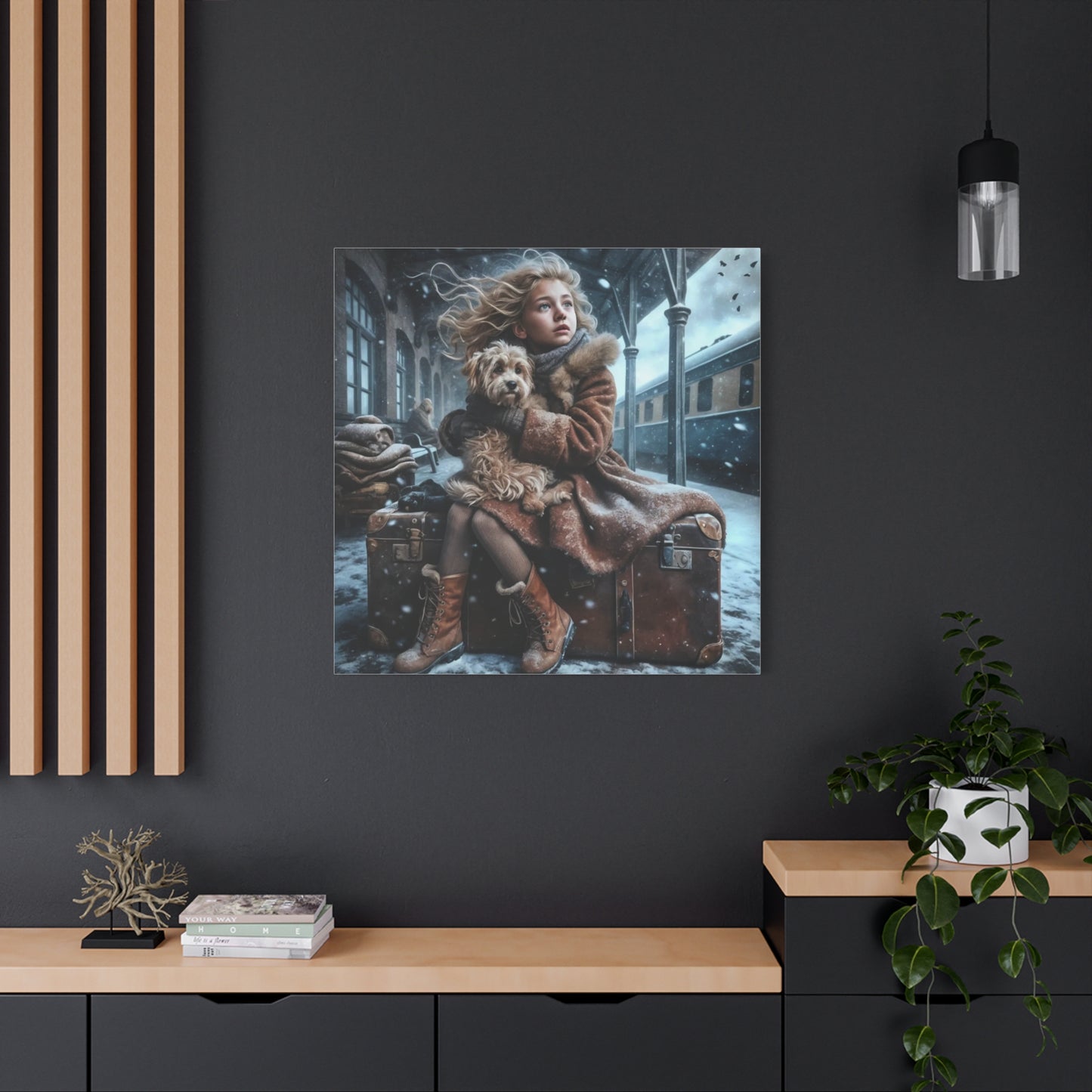 A Girl and Her Dog Art