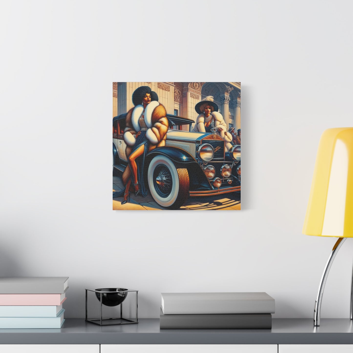 Beautiful Woman Old Fashioned Black Canvas Art