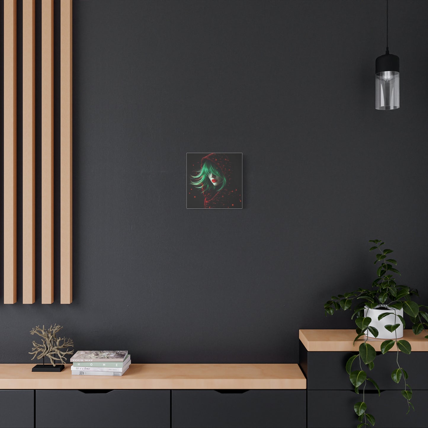 Green Haired Lady Abstract Art
