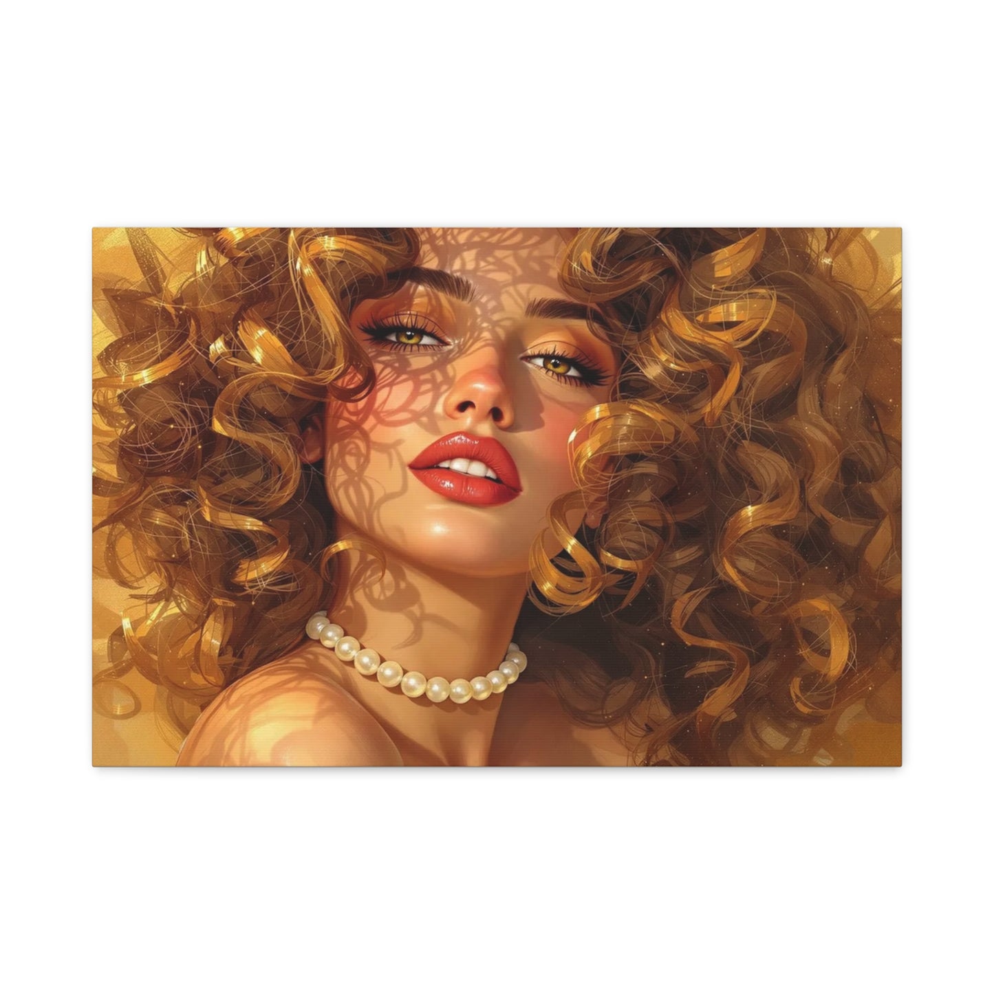 Canvas Print - Blonde Woman With Pearls