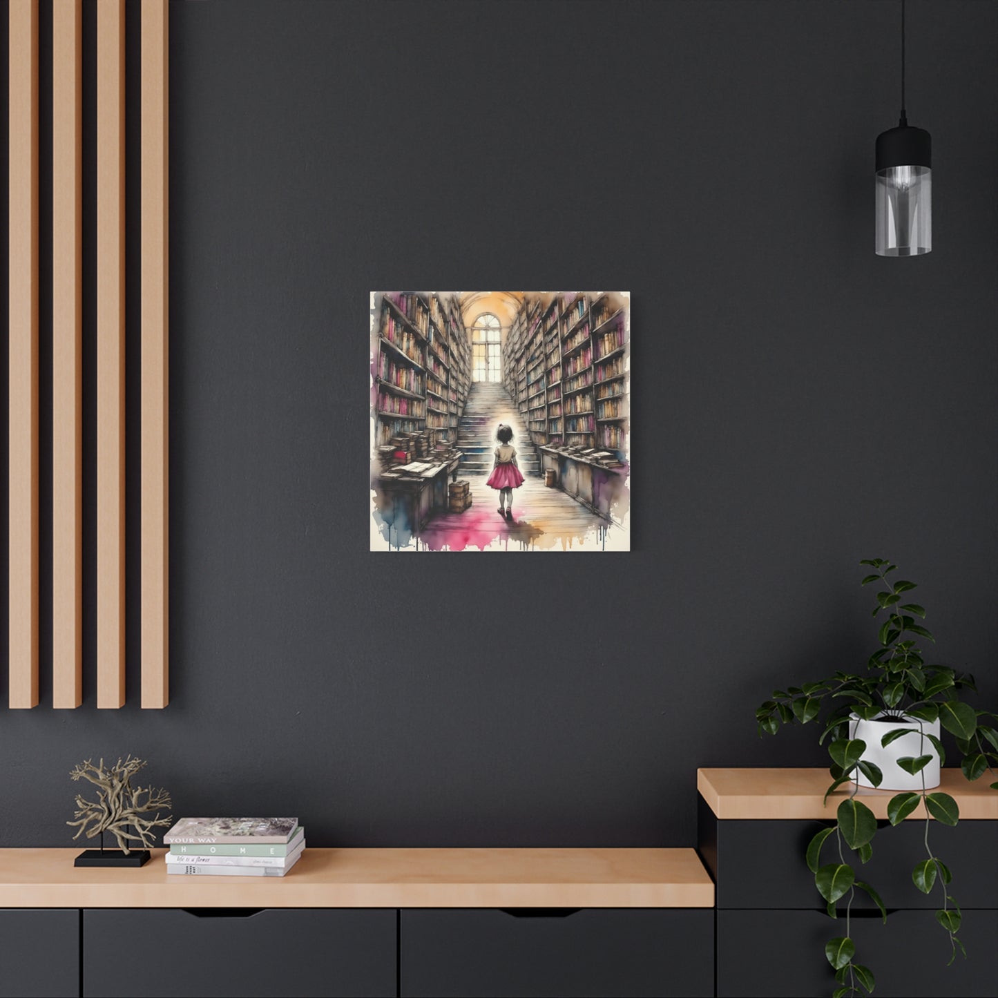 Girl in the Library Abstract Art