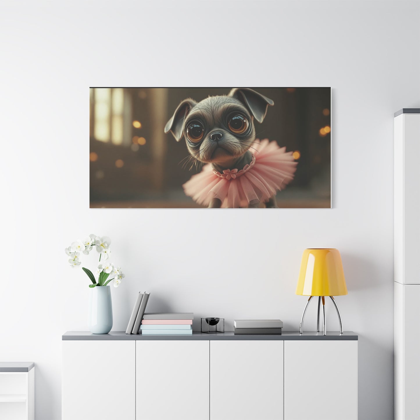 Cute Dog in Pink Tutu Art
