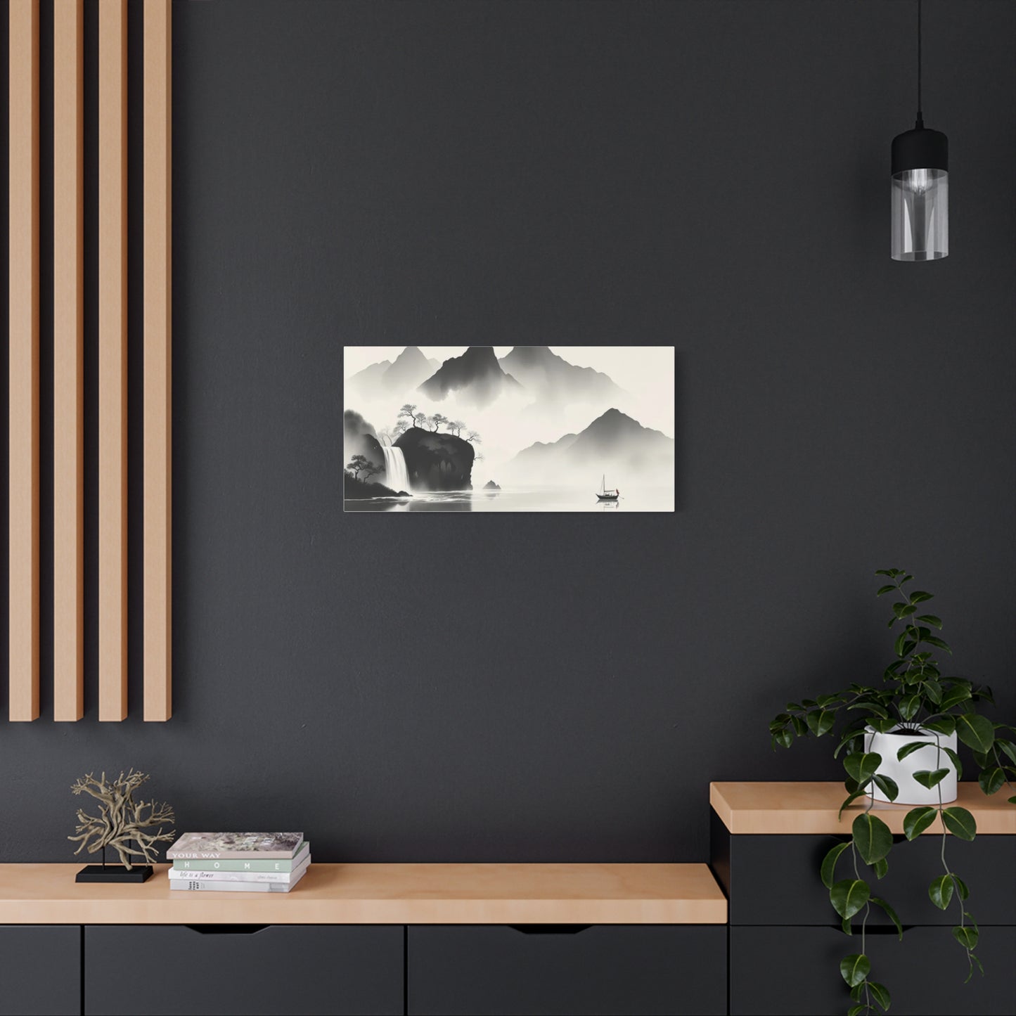 Boat in the Distance Asian Abstract Art