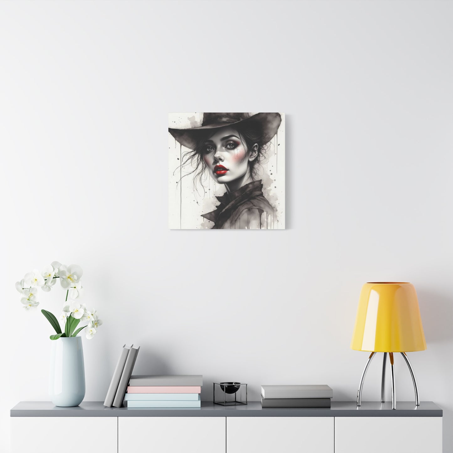 Beautiful Brunett in a Hat Abstract Art