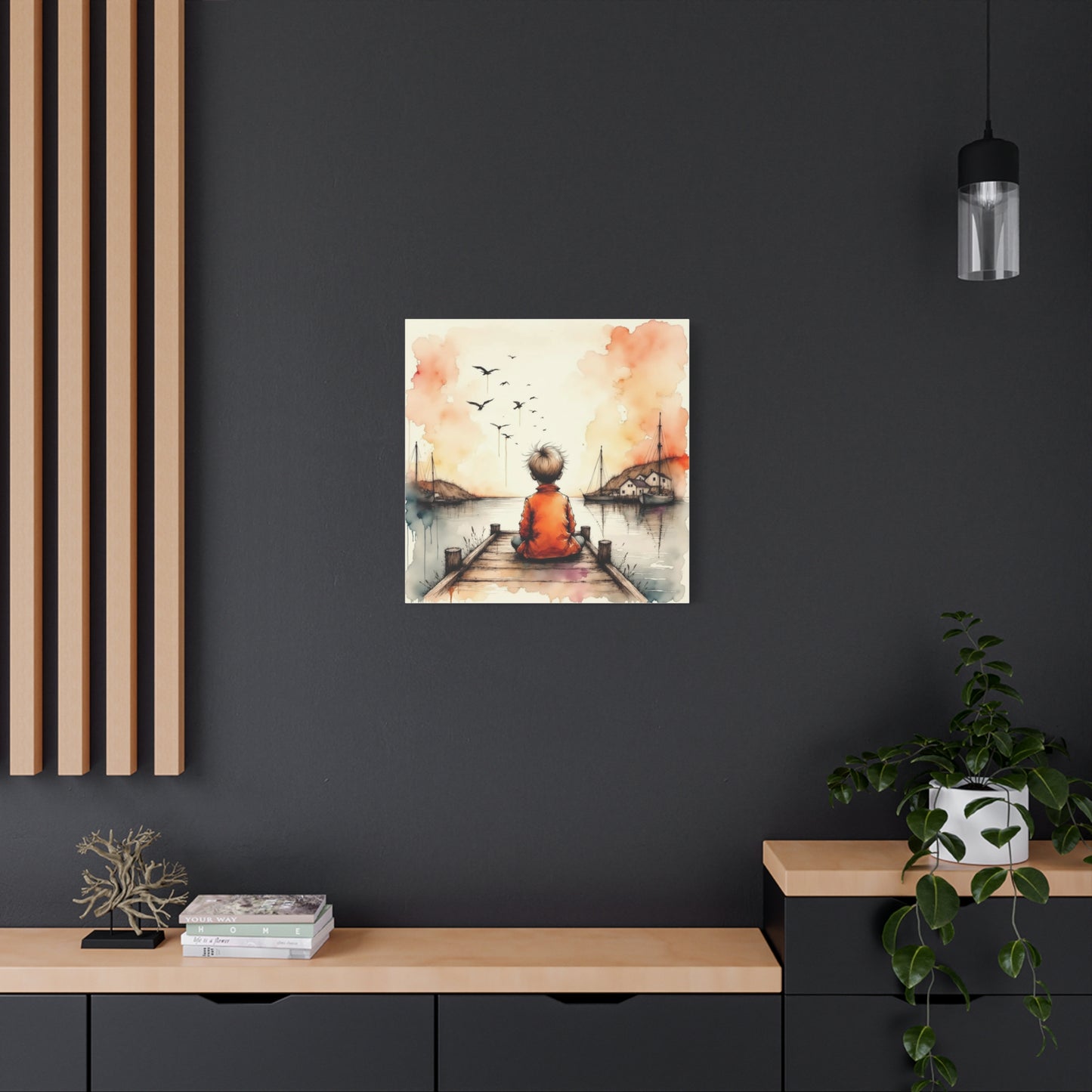 Little Boy on the Dock Abstract Art