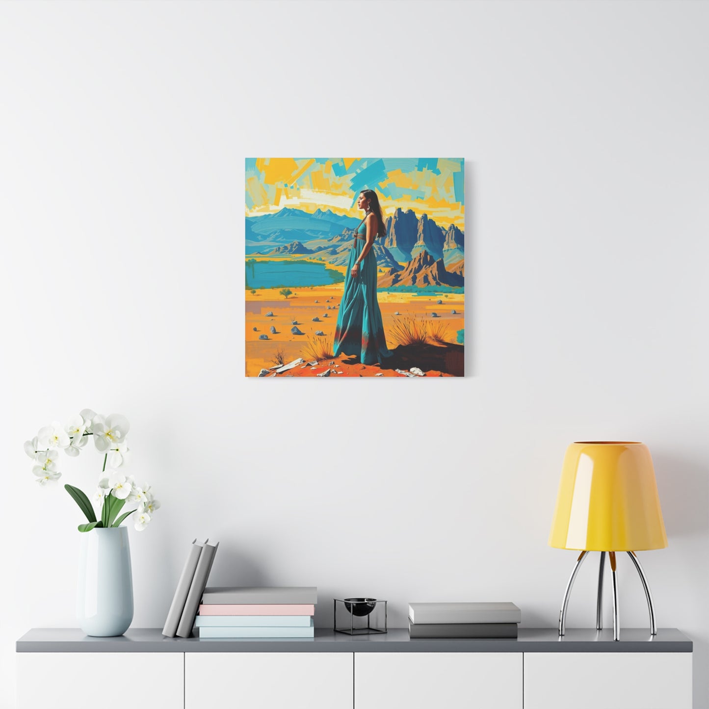 Canvas Print -Vibrant Native American Woman Wall Art