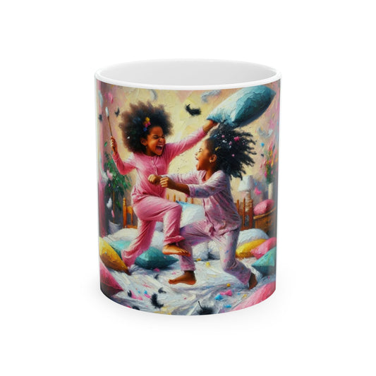 Precious Child Pillow Fight Ceramic Mug (11oz, 15oz)
