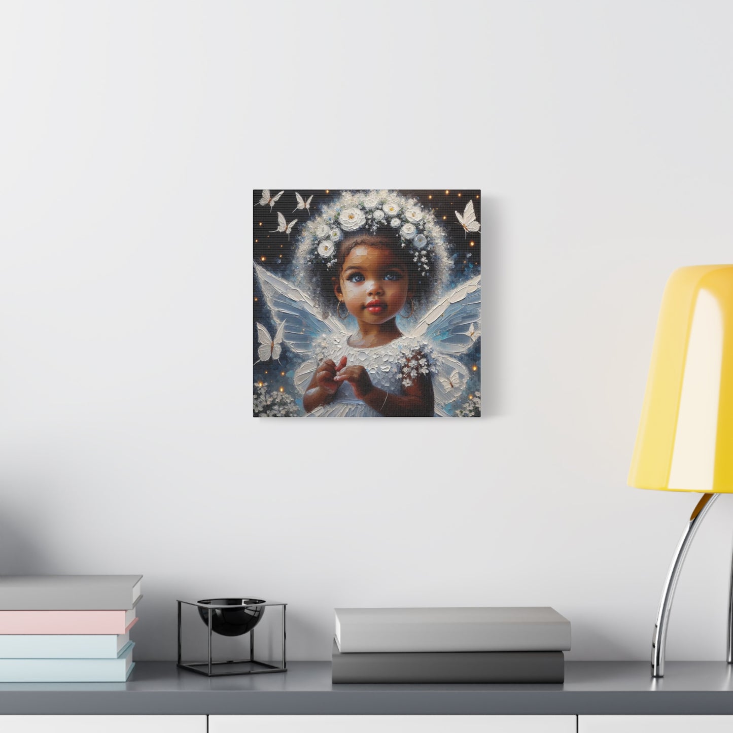 Beautiful Child Black Canvas Art