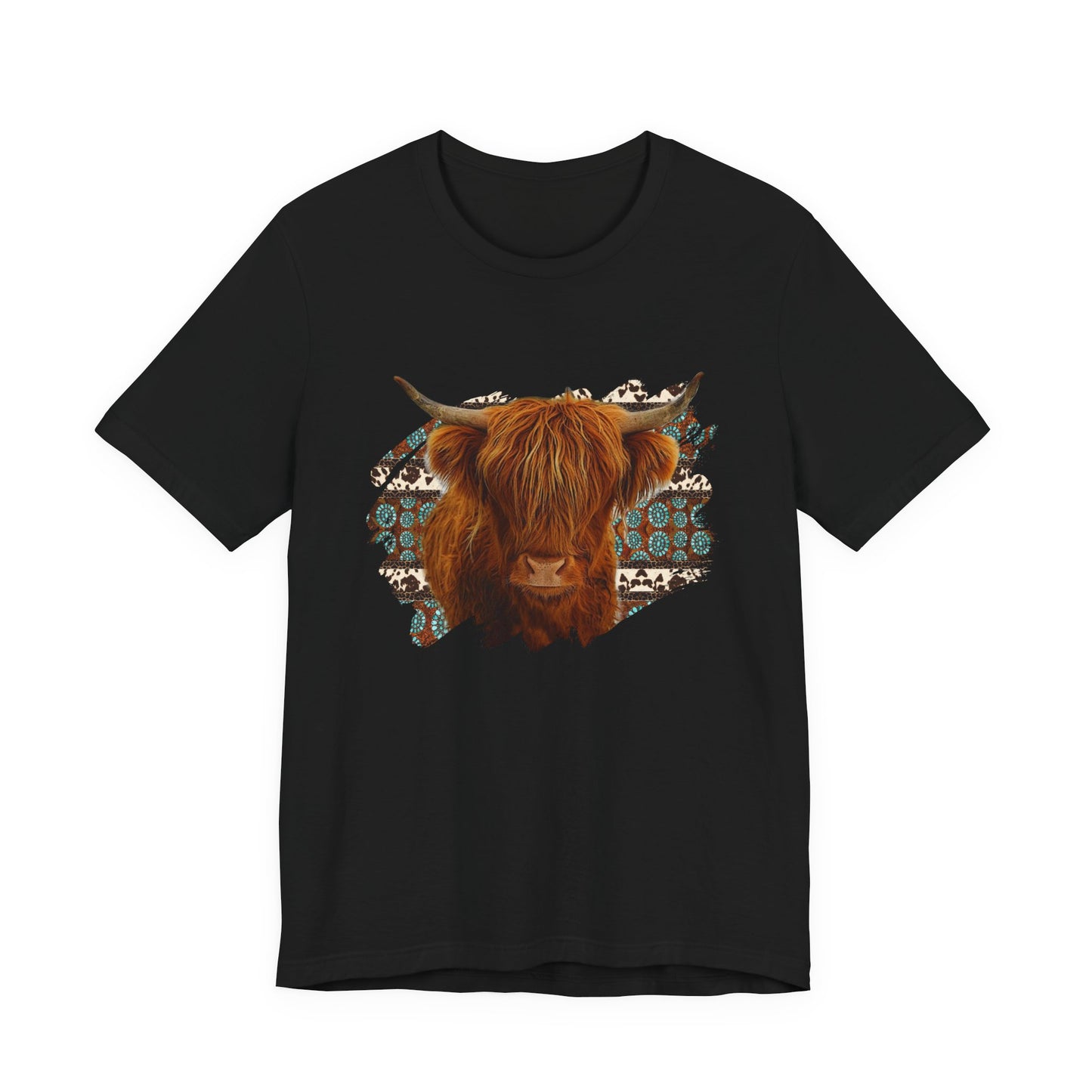 Furry Cow with Turquoise T-Shirt