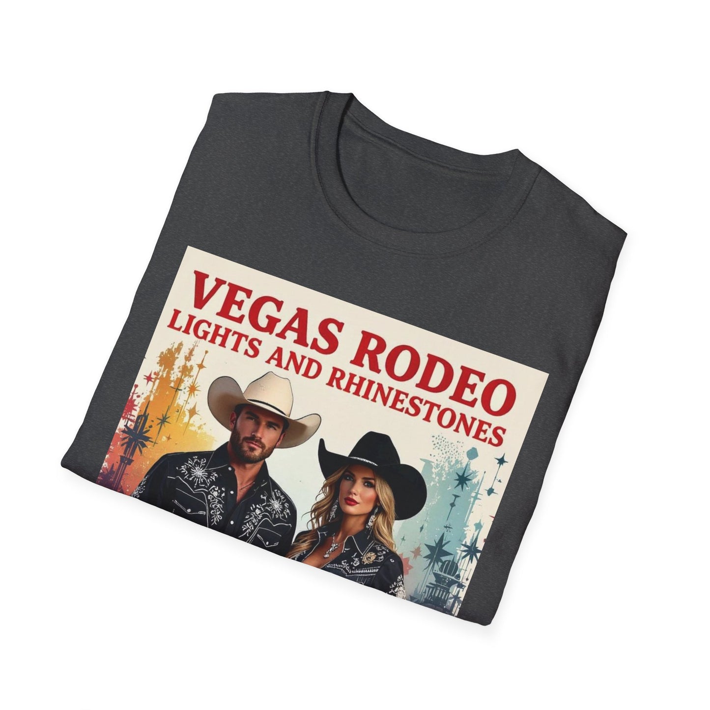 Vegas Rodeo Lights and Rhinestones Western Boho, Unisex T-Shirt,