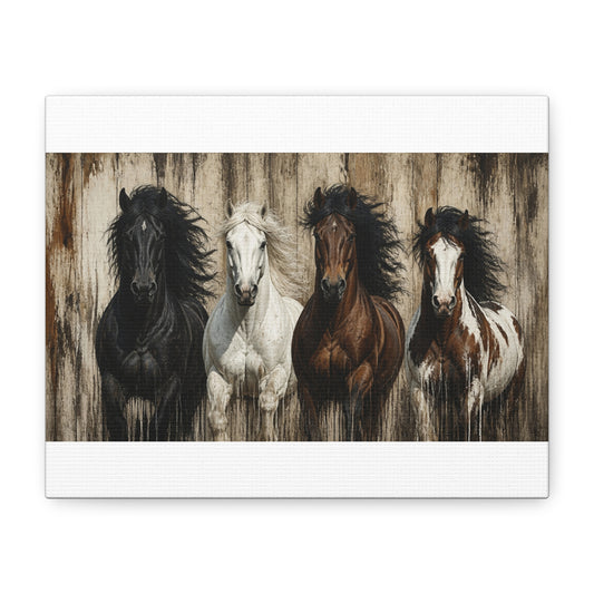 Horses Matte Canvas Wall Art β Stretched 1.25"