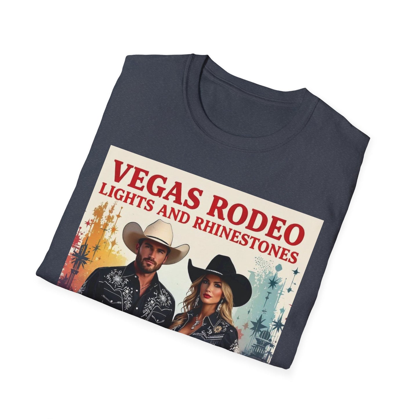 Vegas Rodeo Lights and Rhinestones Western Boho, Unisex T-Shirt,