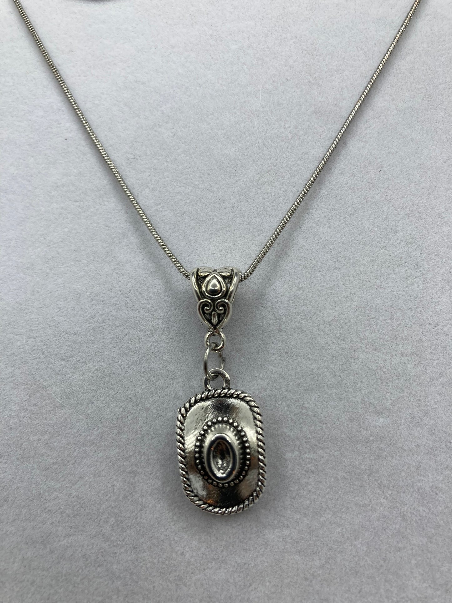 Cowboy Hat Silver Plated Western Flair Jewelry Set for Pierced Ears