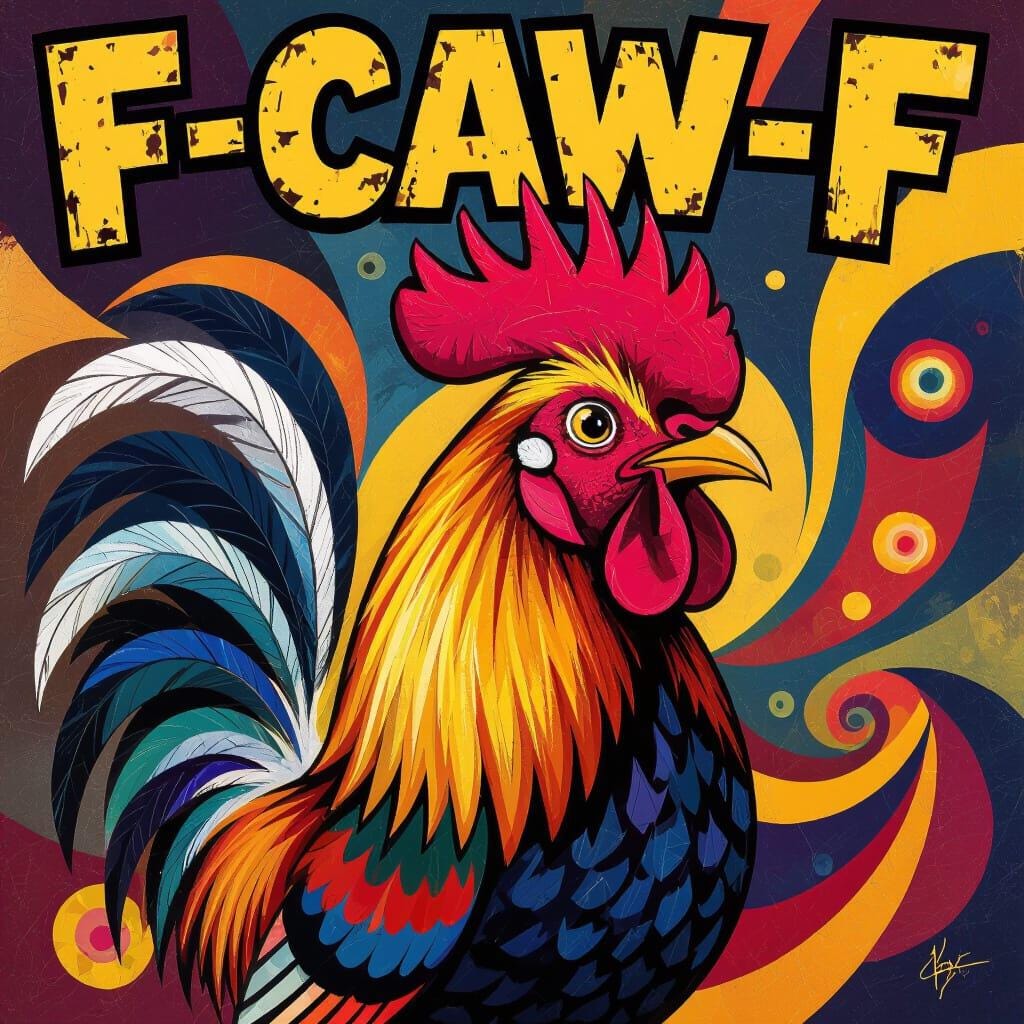 5 "F-CAW-F" Rooster, Chicken, Funny, PNGs to make Crafts, T-shirts, Mugs, artwork