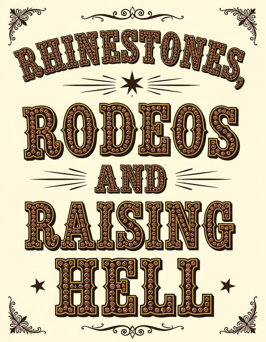 Cowgirl Sayings: Rhinestones, Rodeo and Raising Hell (Set of 5) JPEGs for Sublimation
