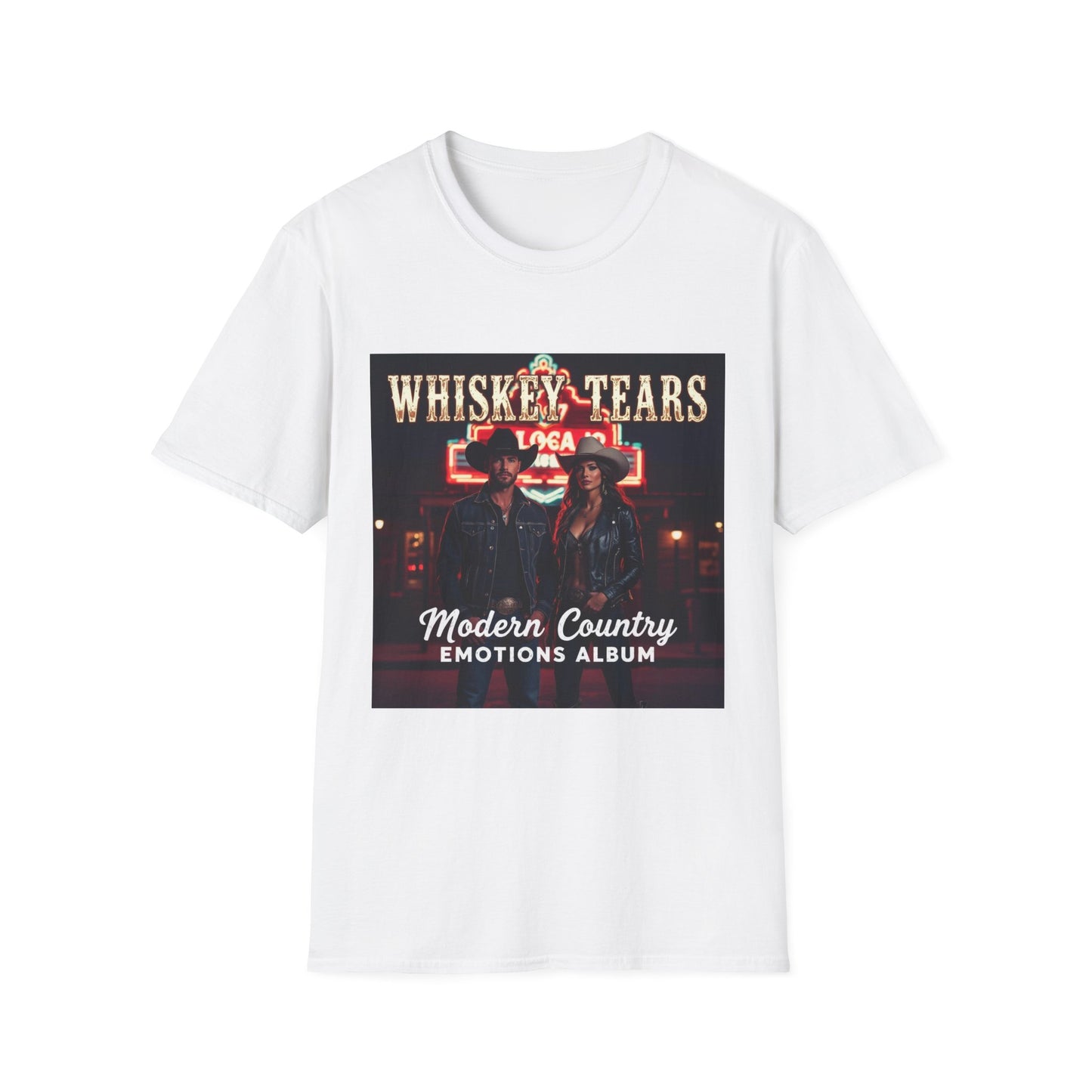 Whiskey Tears Modern Country Emotions Album Cover Western Boho, Unisex T-Shirt,