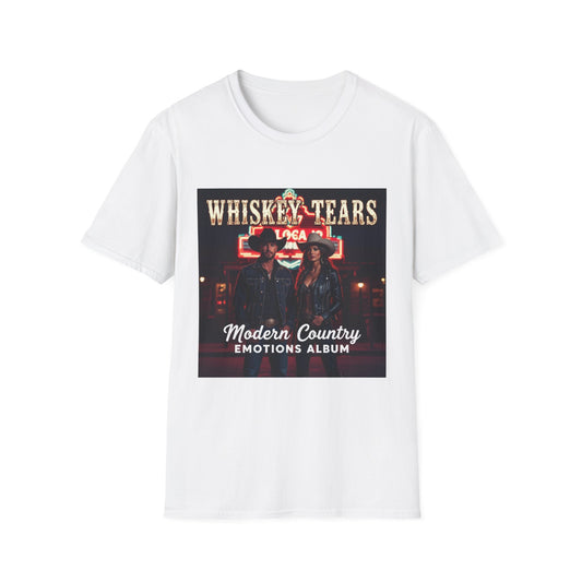 Whiskey Tears Modern Country Emotions Album Cover Western Boho, Unisex T-Shirt,